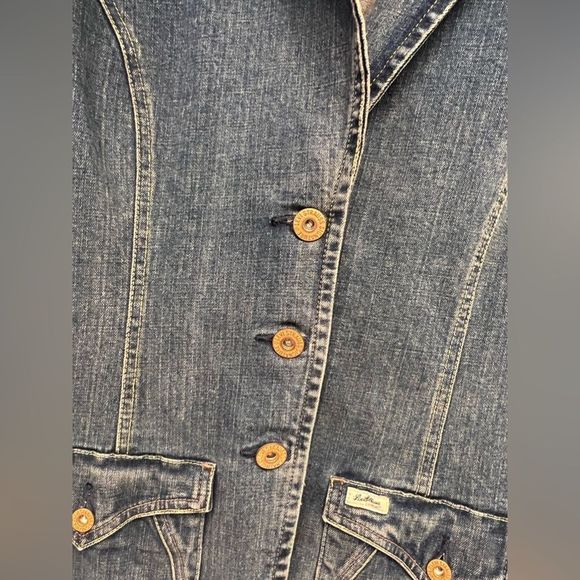 Levis Strauss Signature Denim Jacket Womens Small Fitted Jeans Blazer Coat Blue - Picture 4 of 7